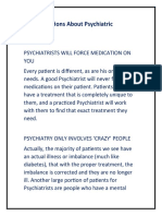 Misconceptions About Psychiatric Medicine