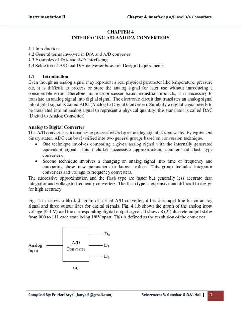 A/D and D/A Converter Interfacing Guide | PDF | Analog To Digital ...