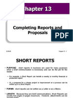 Completing Reports and Proposals: 12/28/20 Chapter 13 - 1