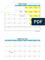 2021 Excel Calendar Holidays Landscape
