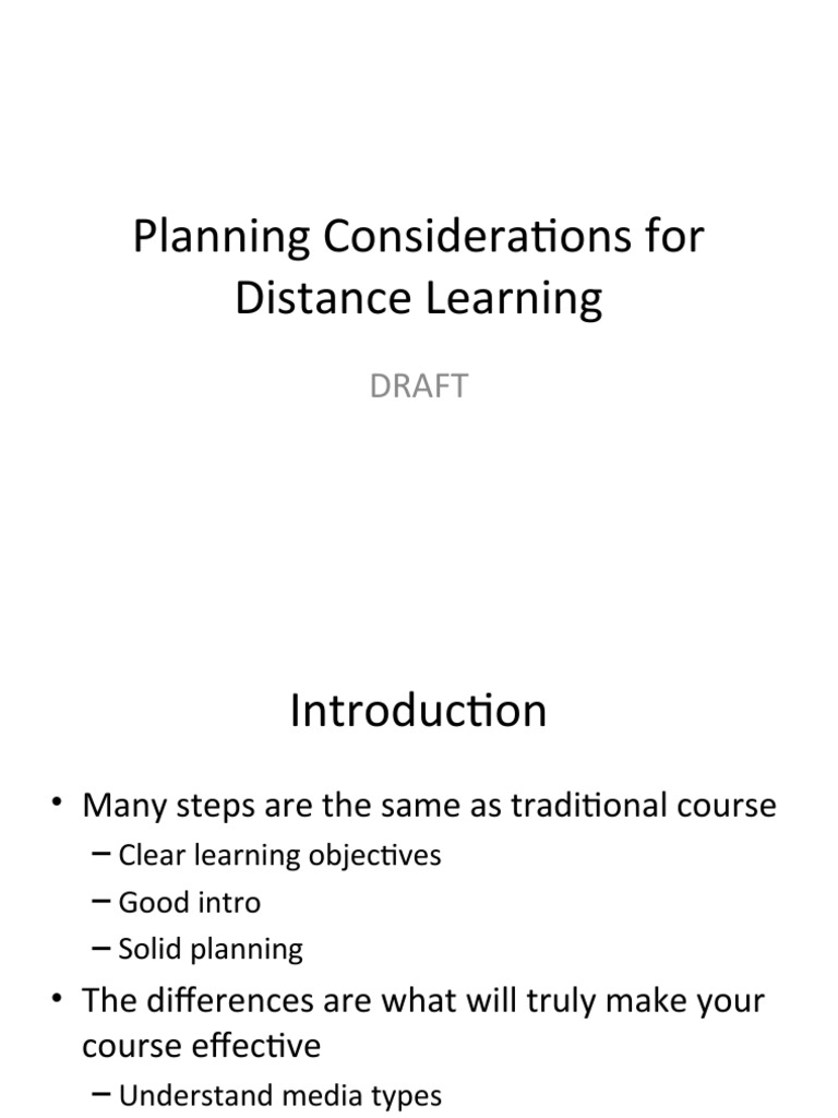 Distance Learning Planning Guide | PDF | Instructional Design | Lesson Plan