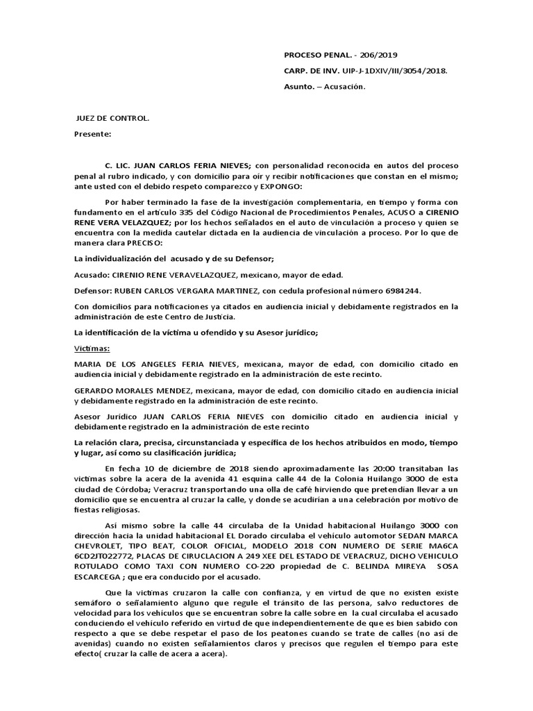 Accidente en Huilango, Córdoba: Proceso Penal | PDF | Procedimiento ...