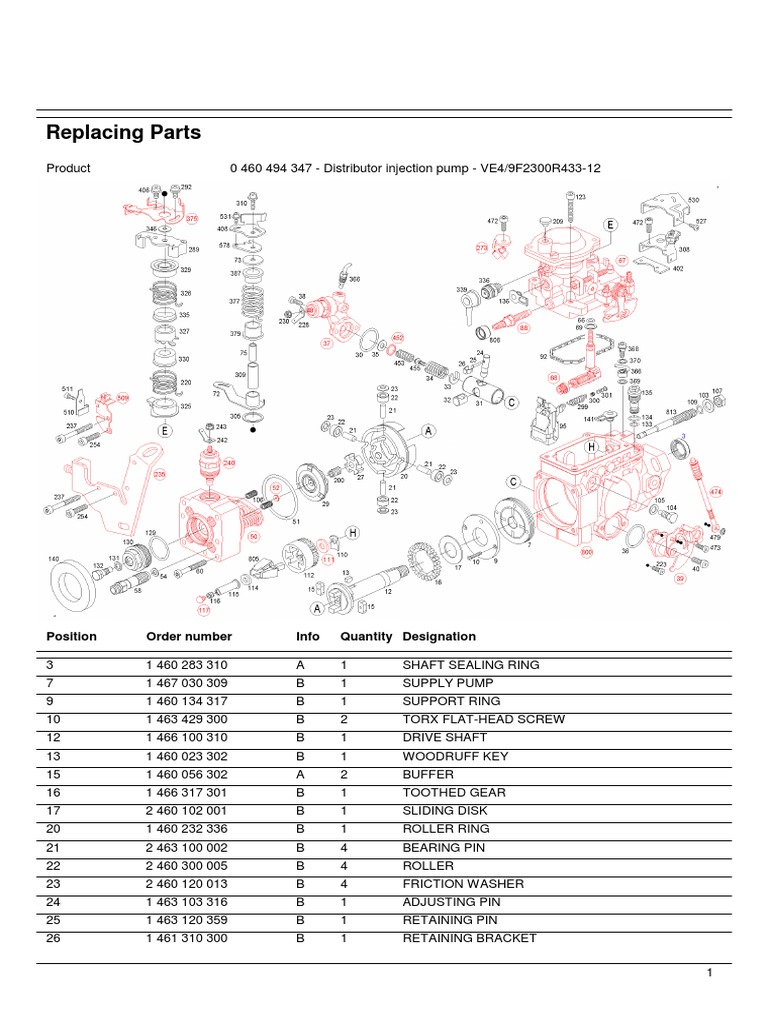 Replacing Parts: Position Order Number Info Quantity Designation | PDF ...