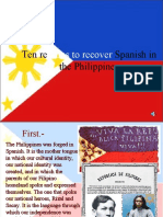 Ten Reasons To Recover The Spanish Language in The Philippines