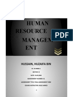 Human Resource Managem ENT: Hussain, Huzaifa Bin