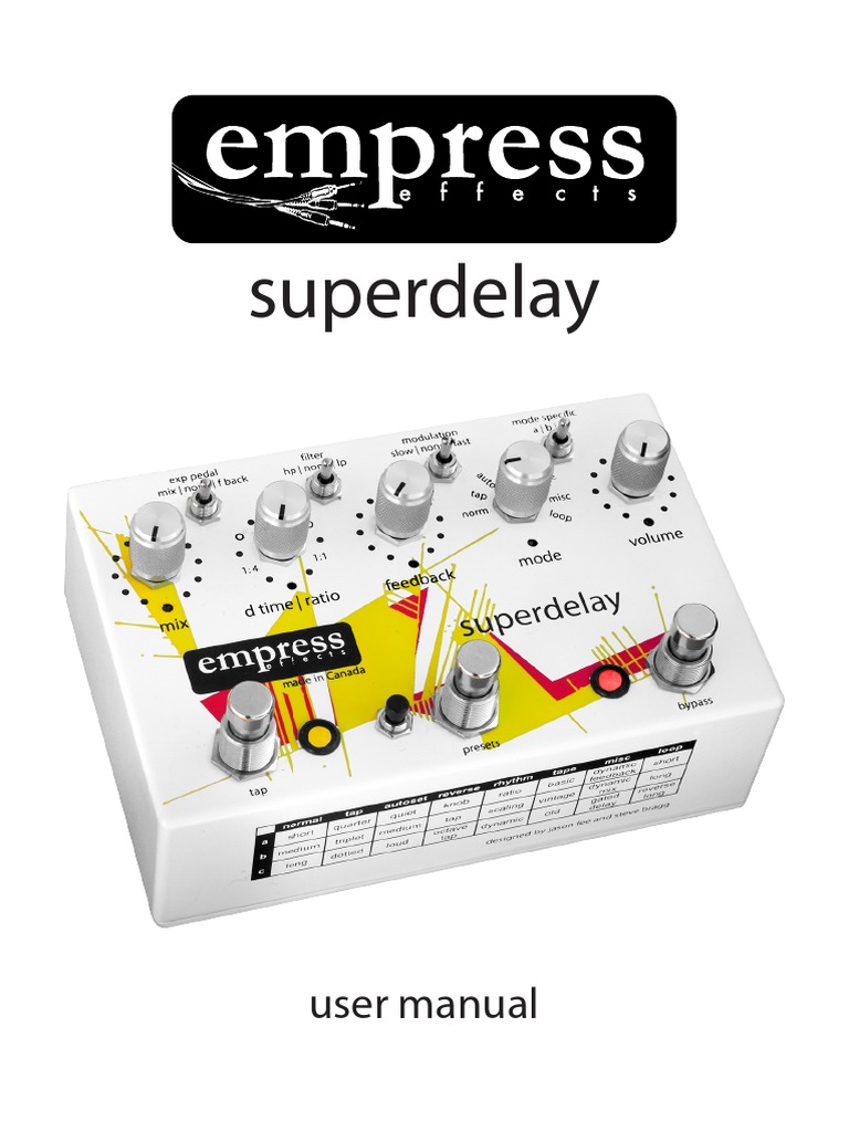 Empress Superdelay User Manual | PDF | Sound Production Technology | Sound  Production