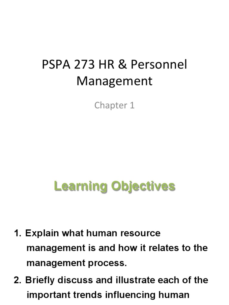 Chapter 1 HRM Part 1 PDF | PDF | Human Resource Management | Employment