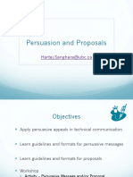 Persuasion and Proposals - Week 5 - October 2-4 2018