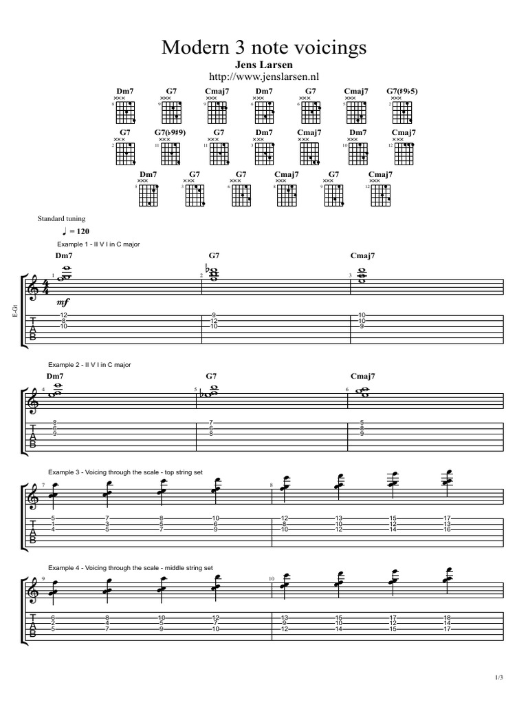 Modern 3 Note Voicings and Voice Leading | PDF | Music Technology ...