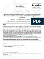 Optimum Nutrition Intake From Daily Dietary Recommendation For Indonesian Children Using Binary Particle Swarm Optimization Algorithm 2019 PDF