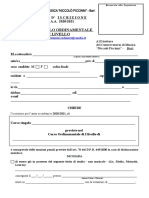 Modulo Iscrizione Corso Singolo I Livello 20-21