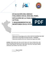 Evaluación Del Riesgo Volcánico en El Sur Del Perú, Situación de La Vigilancia Actual Y Requerimientos de Monitoreo en El Futuro