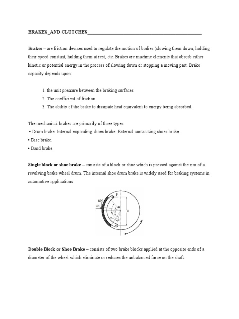Brakes and Clutches PDF Clutch Brake