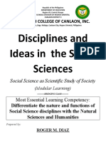Disciplines and Ideas in The Social Sciences: St. Joseph College of Canlaon, Inc
