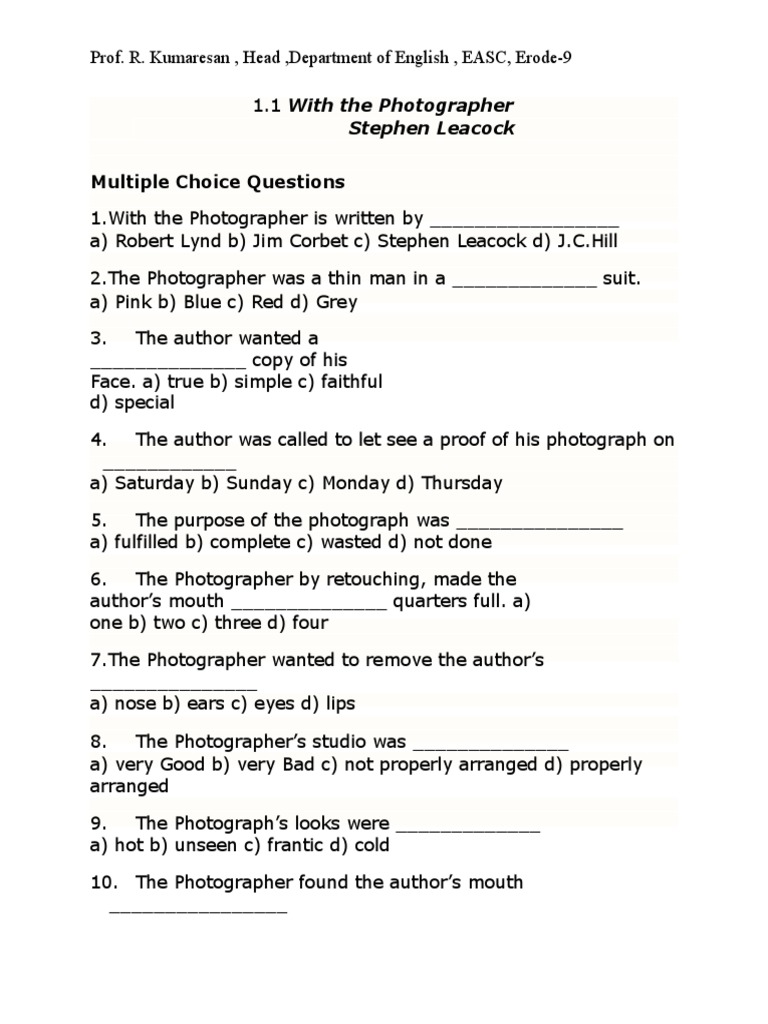 MCQs and Answers for 