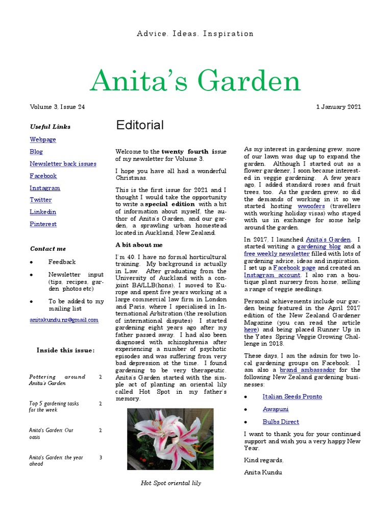 Newsletter 1 January 2021 | PDF | Botany | Agriculture