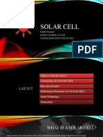 Solar Cell: Name:Tamana MATRIC NUMBER:G1924166 Course:Semiconductor Devices