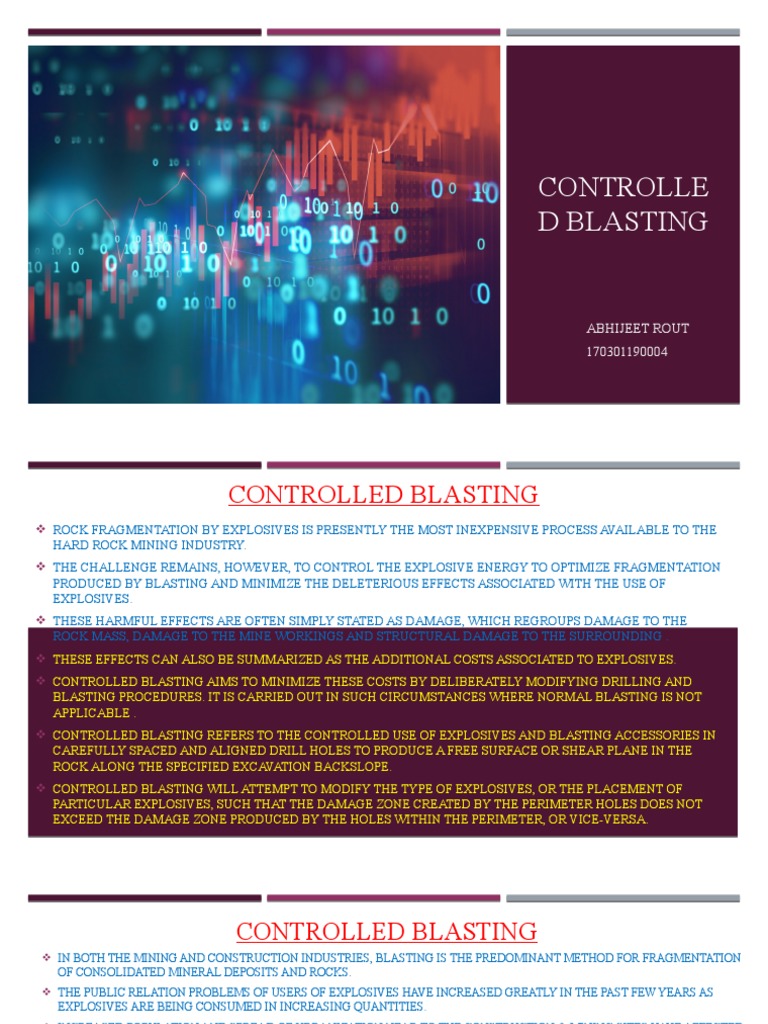 Controlled Blasting Techniques Overview | PDF | Drilling | Mining