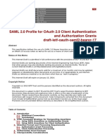 Saml 2.0 Profile For Oauth 2.0 Client Authentication and Authorization Grants Draft-Ietf-Oauth-Saml2-Bearer-17