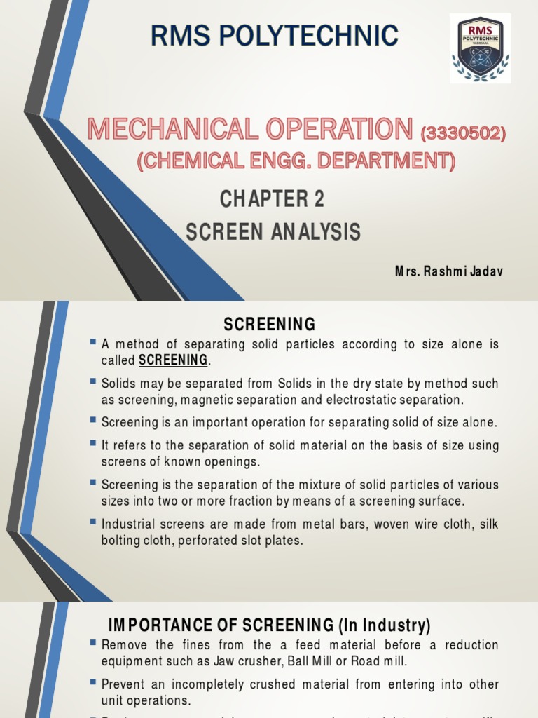 Mechanical Operation Chapter 2 PDF Physical Sciences Mechanical