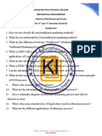 Kingston Pollytechnic College Mechanical Enginneering Advance Manufacturing Process For 3 Year 5 Semester Students Assignment