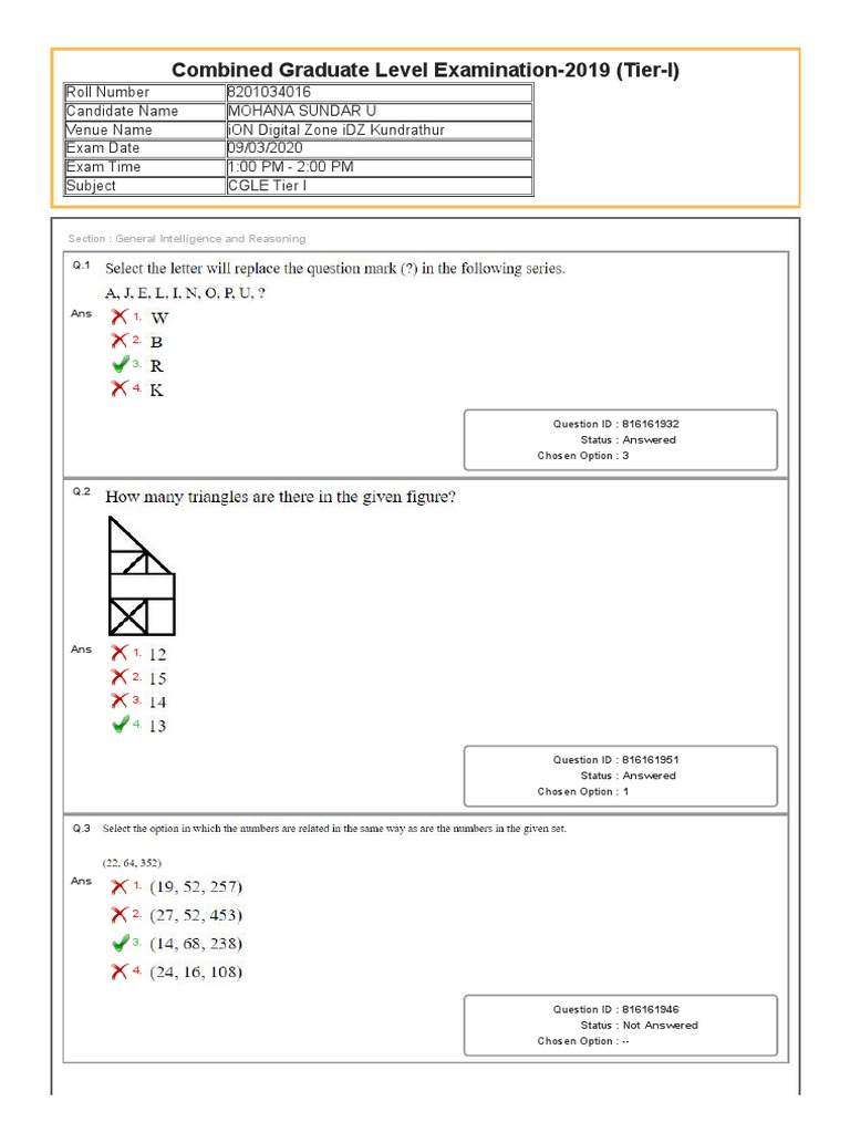Answer Key | PDF | Question | Nature