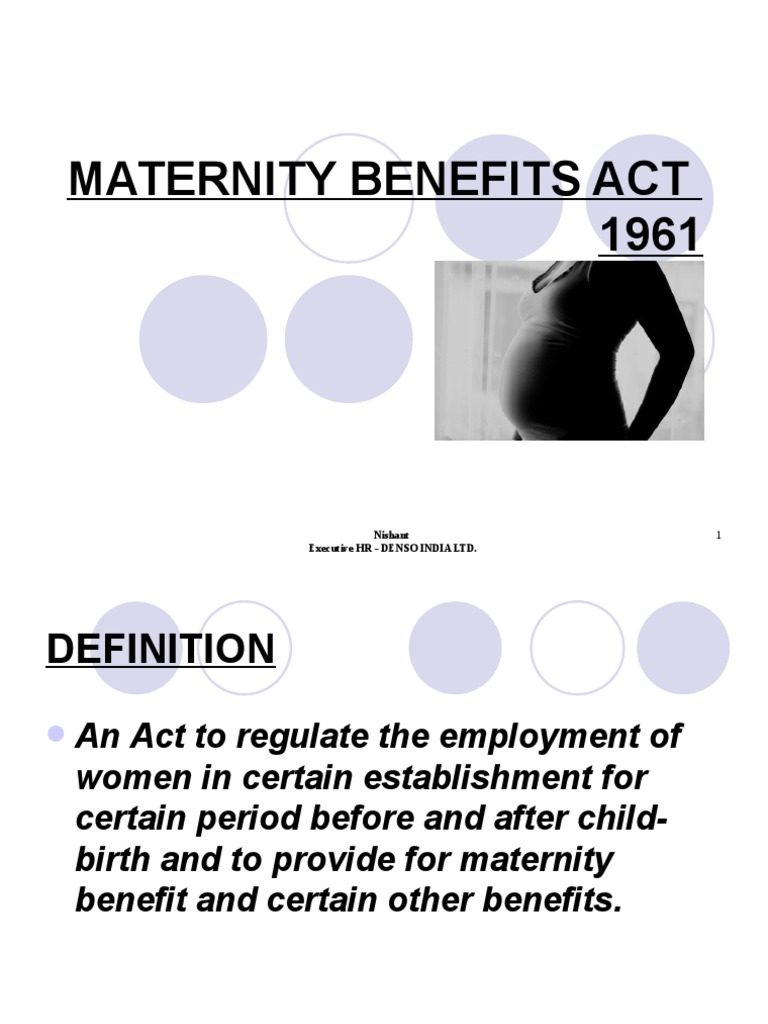 Maternity Benefits Act 1961 PDF Military Discharge Childbirth