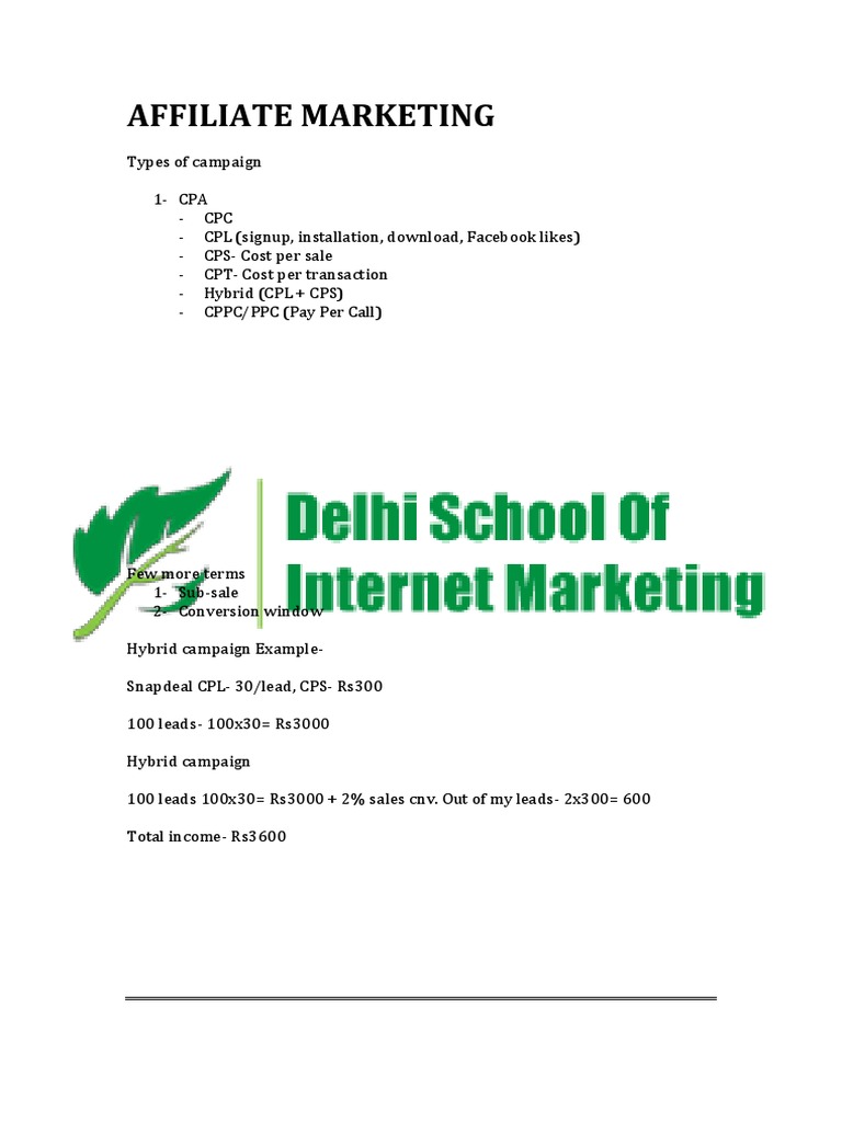 Affiliate Marketing Pdf Pdf Search Engine Optimization World Wide Web