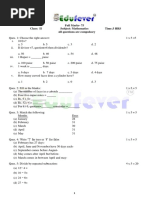 Full Marks-75 Class: II Subject: Mathematics Time:3 HRS All Questions Are Compulsory