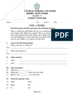 Delhi Public School, Gwalior Model Test Paper: Class - I Subject: English