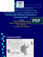 Jodhpur Institute of Engineering & Technology Formal and Informal Channels of Communication