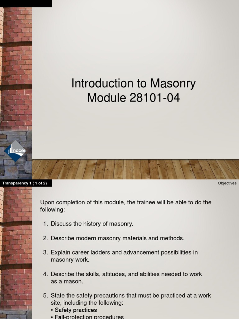 Introduction To Masonry Pdf Masonry Brick