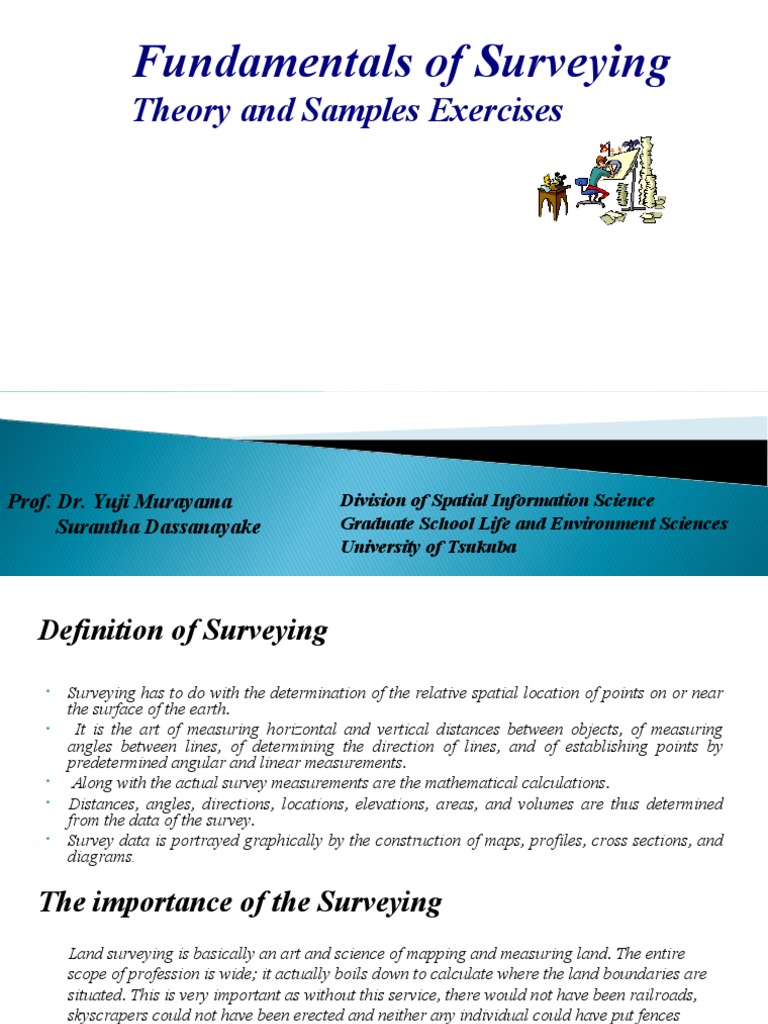 Fundamentals of Surveying: Theory and Samples Exercises | PDF ...