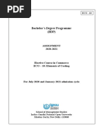 Bachelor's Degree Programme (BDP) : Assignment 2020-2021