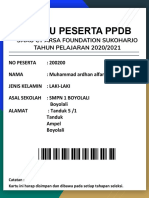 KARTU PENDAFTARAN PPDB SMAU CT ARSA FOUNDATION SUKOHARJO 200200 Muhammad Ardhan Alfaris