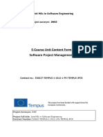 E-Course Unit Content Form Software Project Management