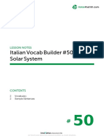 Italian Vocab Builder #50 Solar System: Lesson Notes