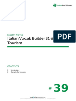 Italian Vocab Builder S1 #39 Tourism: Lesson Notes