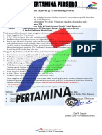 Surat Panggilan Test Calon Karyawan (I) PT Pertamina (Persero)