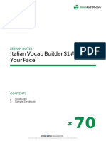 Italian Vocab Builder S1 #70 Your Face: Lesson Notes