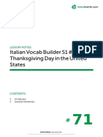 Italian Vocab Builder S1 #71 Thanksgiving Day in The United States
