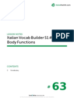 Italian Vocab Builder S1 #63 Body Functions: Lesson Notes