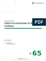 Italian Vocab Builder S1 #65 Hobbies: Lesson Notes