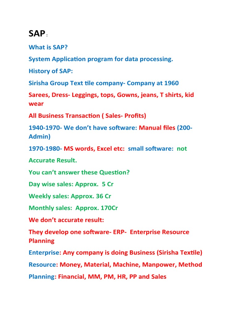 SAP Implementation Overview and History | PDF | Sap Se | Business