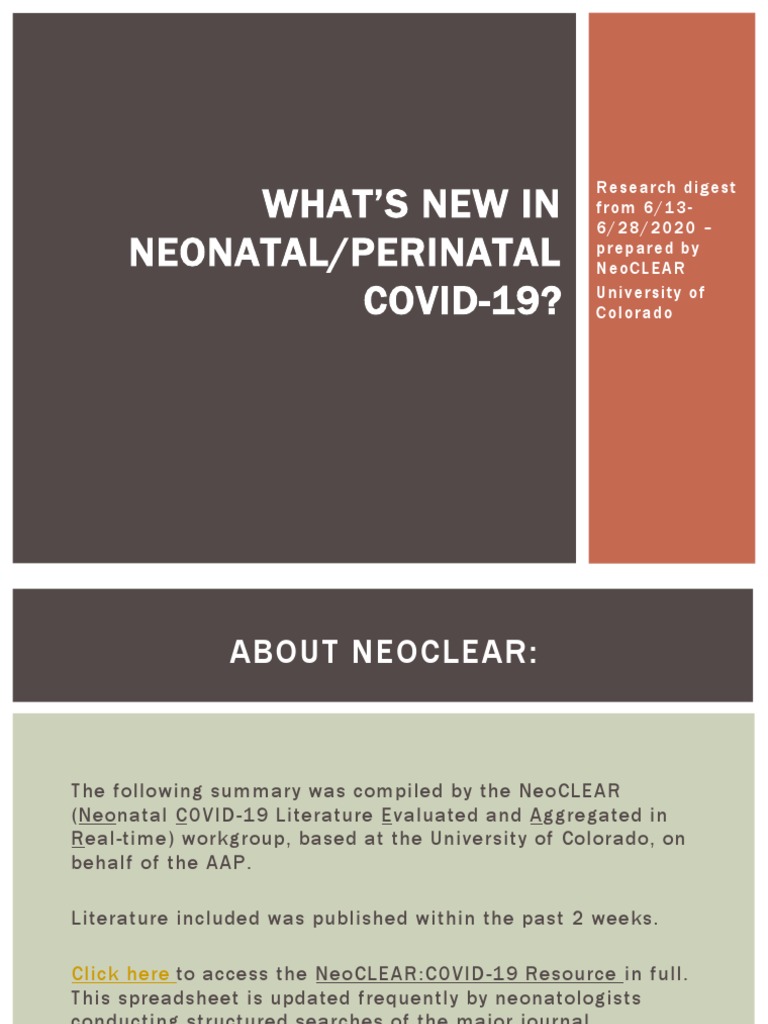 What'S New in Neonatal/Perinatal COVID-19? | PDF | Childbirth | Preterm ...