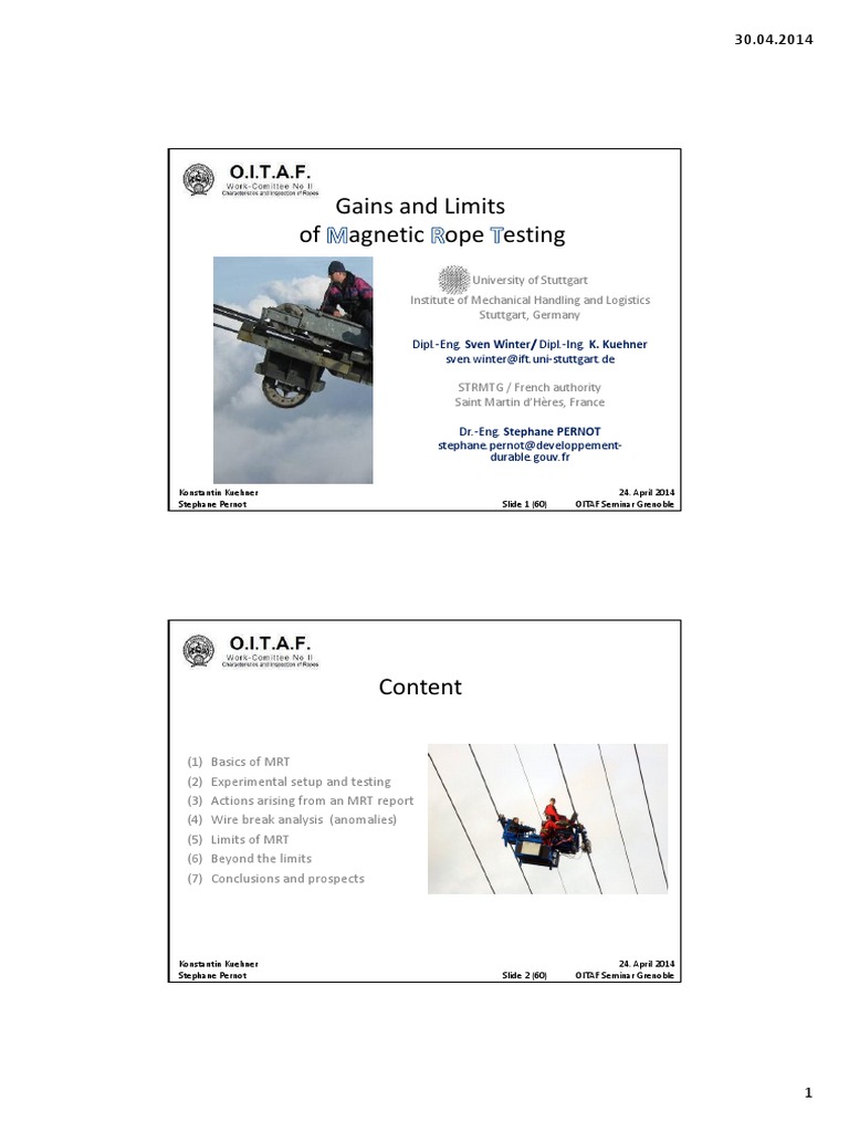 Magnetic Rope Testing Insights | PDF | Rope | Wire