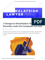 7 Changes to Shareholders' Rights and Remedies under the Companies Act 2016 -