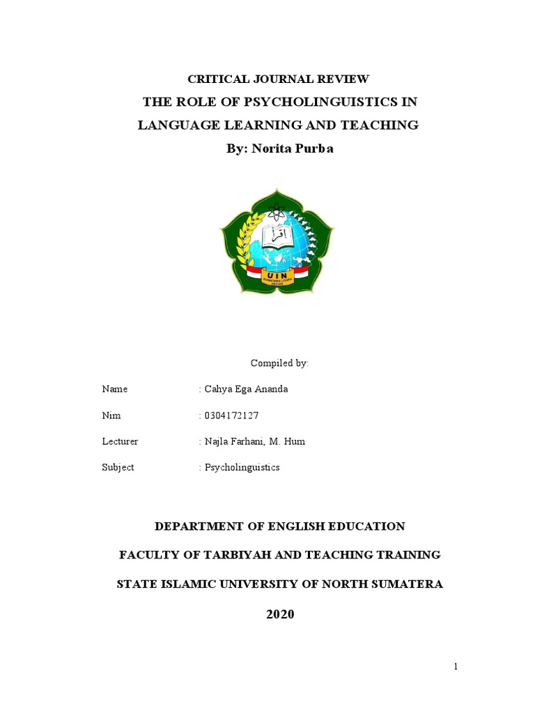 Psycholinguistics in Language Education | PDF | Psycholinguistics ...