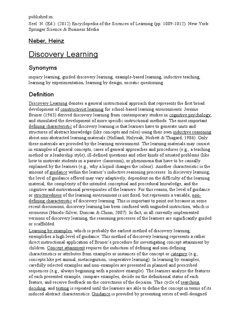 DISCOVERY LEARNING PRINT Version 2011 PRINT | PDF | Neuropsychology ...