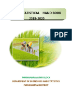 Block Statistical Hand Book 2019-2020: Department of Economics and Statistics Pudukkottai District